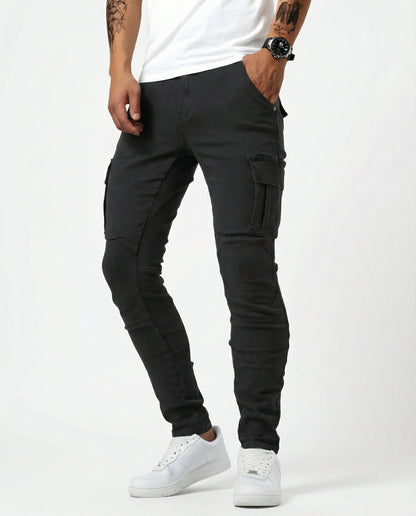 Duvan - Pantalón Cargo Marino Elástico para Hombre