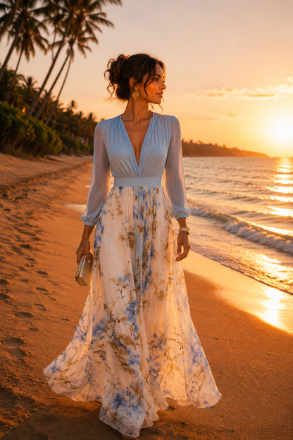 Tess™ | Vestido largo con estampado floral