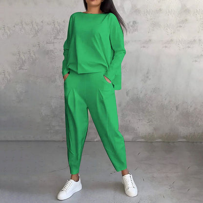 Léa | Conjunto de dos piezas con top de manga larga y pantalón holgado